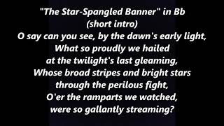 NATIONAL ANTHEM Karaoke Bb instrumental backing tracks Lyrics Words text The StarSpangled Banner [upl. by Halet]