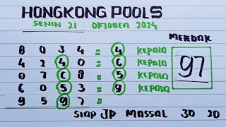 PREDIKSI HK 21 OKTOBER 2024  BOCORAN TOGEL HK MALAM INI  RUMUS KEPALA HK [upl. by Bonneau986]