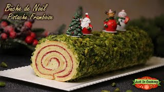 ❅ Recette de Bûche de Noël Pistache Framboise ❅ [upl. by Joappa]