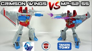 Comparison Deformation Space Crimson Wings VS Takara Tomy MP52 Starscream [upl. by Yrod]