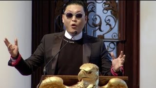 quotGangnam Stylequot Singer PSY Visits Harvard [upl. by Yehs]