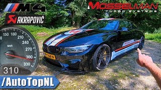 620HP BMW M4 MOSSELMAN TURBO AKRAPOVIC 310kmh REVIEW POV on AUTOBAHN amp ROAD by AutoTopNL [upl. by Haelak]