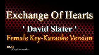 Exchange Of Hearts  David Slater Female Key Karaoke Version [upl. by Gerg149]