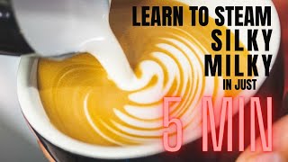 LEARN TO STEAM SILKY MILKY IN 5 MINUTES [upl. by Underwood935]