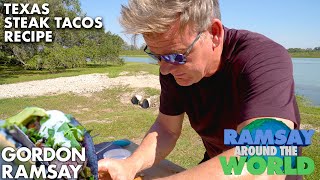 I Grill up Blue Corn Steak Tacos in Texas  Gordon Ramsay [upl. by Gaddi185]