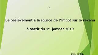 Le prélèvement à la source en 2019 [upl. by Guenna]