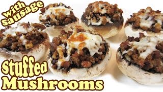 Sausage Stuffed Mushrooms Recipes  Button Mushrooms  AppetizersHors Doeuvres Ideas  HomeyCircle [upl. by Yank]