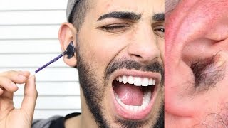 HOW TO WAX YOUR HAIRY EARS AT HOME  HAIR REMOVAL [upl. by Nednerb313]