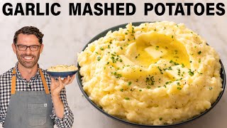 Creamy Garlic Mashed Potatoes Recipe [upl. by Nonnair]