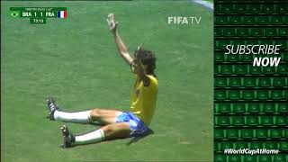 FIFA WorldCupAtHome  Brazil v France Mexico 1986 Highlights  AISpotter [upl. by Nolava]