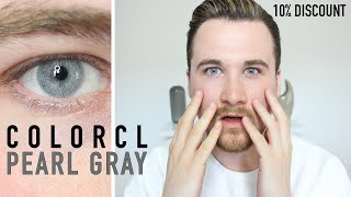 COLORCL Pearl Gray Contact Lenses  Discount Code [upl. by Redep173]