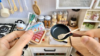 ReMent Kitchen Mini Burger Steak Scrambled Eggs Vegetable StirFry Toy Food Miniature Cooking ASMR [upl. by Otrebogad]