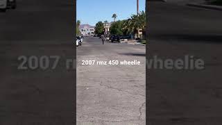 RMZ 450 WHEELIE rmz rmz450 450 wheelie wheelies dropback onewheel up like shorts short [upl. by Eymaj650]