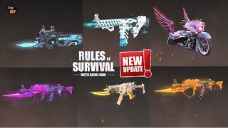 These NEW SKINS are Insane Rules Of Survival Adding TIER Skins New Gun Skins and Motorcyle Skin [upl. by Berkman]