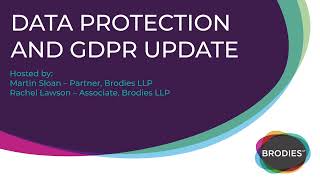 Data Protection and GDPR Update [upl. by Knute]