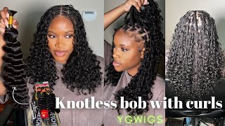 The best human hair for Knotless bob with curls ft YGWIGS [upl. by Nerrawed643]