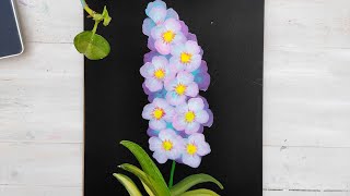 Easy flowers painting ideas with Acrylic colour [upl. by Eidnyl342]