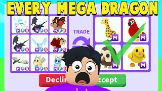 I Traded EVERY MEGA DRAGON in Adopt Me [upl. by Eenad]