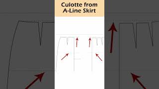 How to draft Crotch Lines for Culotte from Aline skirt patterns Pattern Making Tutorialshort [upl. by Ardnossac]