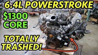 THE WORST POWERSTROKE JUNK Ford F250 64L Turbodiesel Engine Teardown [upl. by Benildis]