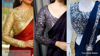 Latest party wear Sequin Blouse designs  saree Blouse designs [upl. by Rockwell776]