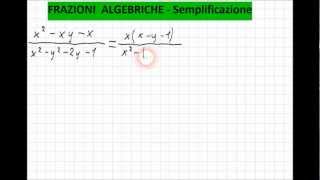 Frazioni Algebriche  Semplificazioni  POLINOMI [upl. by Aicak845]