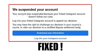 How to Fix Your account was suspended because your linked Meta account doesnt follow our rules 2024 [upl. by Annerol]