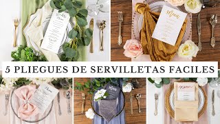 5 Ideas Para Doblados de Servilletas Elegantes DIY Para Bodas [upl. by Parthen]