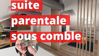 Suite parentale combles aménagés 30m2  projet 3D A ou B [upl. by Vanny553]