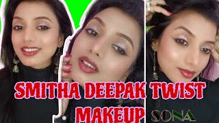 SMITHA DEEPAK INSPIRED MAKEUP WITH TWIST 🪢smithadeepak makeup glowydewymakeupforweddingguest [upl. by Hwang]