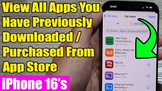 📲 iPhone 1616 Pro Max How to View All Apps You Have Previously DownloadedPurchased From App Store [upl. by Alvita]