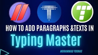 How to add paragraph in typing masterhow to add text in typing master 11  typing Master 1011pro [upl. by Ano127]