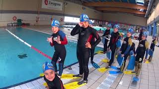 NATACION CON ALETAS ZARAGOZA CADAS TRAJES DE NEOPRENO [upl. by Eidassac]