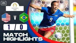 USA vs Brazil  10  Womens Football Final  Paris 2024 Highlights [upl. by Ardnohsal]