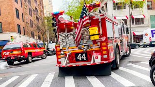 RIDE with the FDNY Heavy AIRHORN Response to FIRE on 7th Floor of Garage  MAN Box 1065 [upl. by Eveleen]