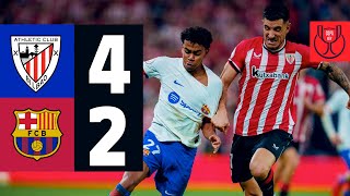 HIGHLIGHTS I ATHLETIC CLUB 4 vs 2 FC BARCELONA  COPA DEL REY 🔵🔴 [upl. by Elrod938]