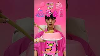 Random Pink Food ASMR Eating 🍧🦑🩷 mukbang cure short [upl. by Hourigan]