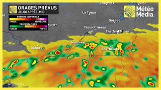 Risque dorages jeudi dans le sud du Québec [upl. by Tterraj]