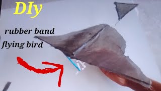 How to make rubber band powered flying Bird ornithopter howto [upl. by Aneahs]