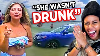 drunk drivers “unsure” how car got in the ocean  best of bodycam 8 [upl. by Aikyt]