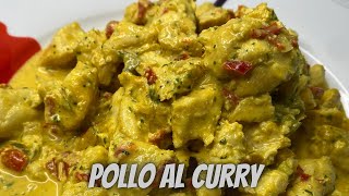 POLLO AL CURRY  Como preparar pollo al curry con Nata o Crema de leche 👉🏻 Receta FACIL Y RAPIDA [upl. by Arahas]