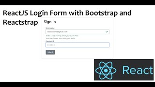 ReactJS Login Form with Bootstrap and Reactstrap [upl. by Eemia]