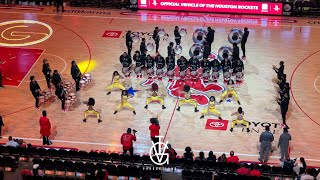 GSU quotChocolate Thunderquot Drumline and Orchesis Dance Company at 2024 Houston Rockets HBCU Night [upl. by Imac]