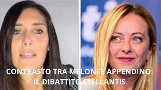 contrasto tra meloni e appendino il dibattito stellantis 1 [upl. by Eileme]