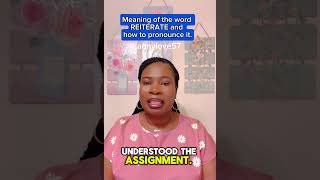 What is the meaning of reiterate and how do you pronounce it englishteacher shorts [upl. by Adoree299]