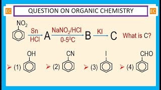 OQV NO – 326 Reaction of PhNO2 first with SnHCl then with NaNO2HCl and then with KI [upl. by Harehs]