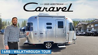 SMALLEST Airstream Camping Trailer  2023 Caravel 16RB Walk Through Tour [upl. by Farant]