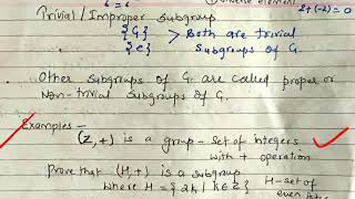 Subgroup with example question  lecture 37 discrete mathematics [upl. by Hastings]