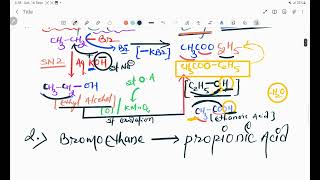 ConVerSion ॥ Bromo  Ethane To Ethyl Acetate ॥ Bromo  Ethane To Propionoic Acid [upl. by Oidacra]