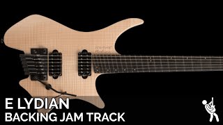 Plini Inspired Modern Atmospheric Fusion Guitar Backing Track Jam in E Lydian  90 BPM [upl. by Gerstein]